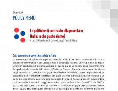 Politiche di contrasto alla povertà in Italia: a che punto siamo?